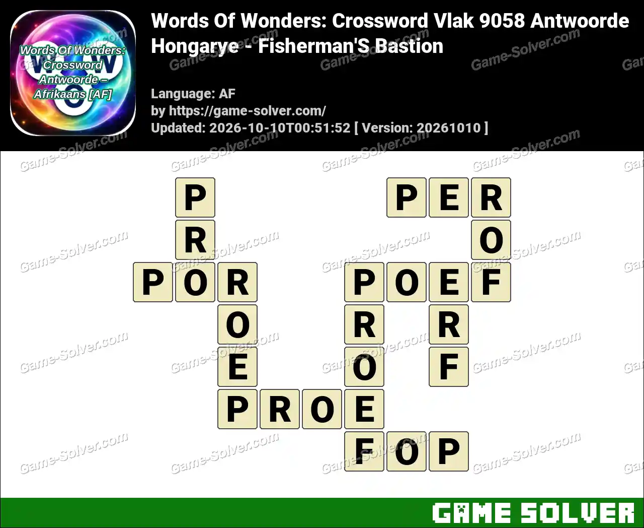 Words Of Wonders: Crossword Vlak 9058 Antwoorde – Hongarye – Fisherman’S Bastion